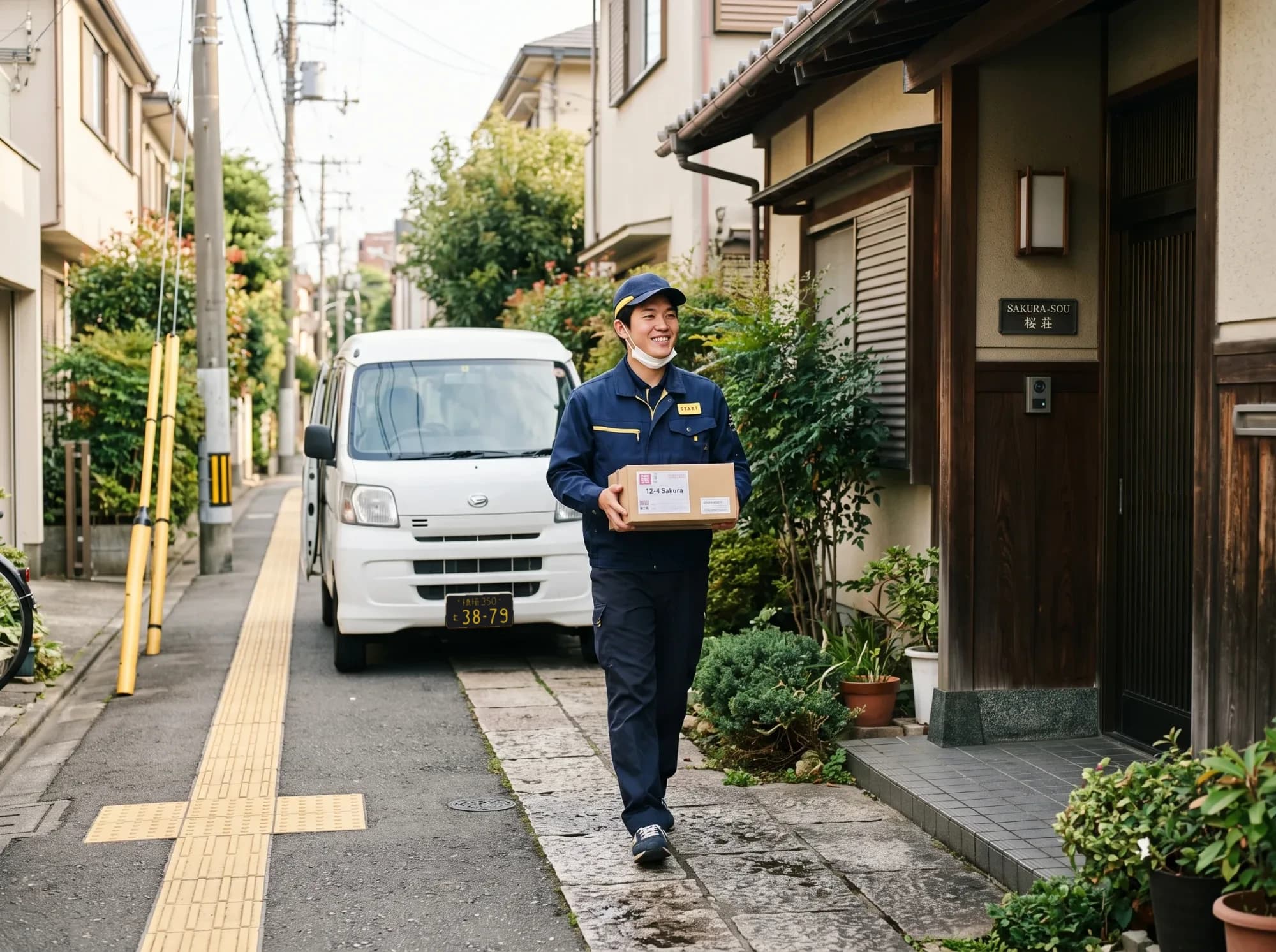 荷物を持って配達に向かうドライバー
